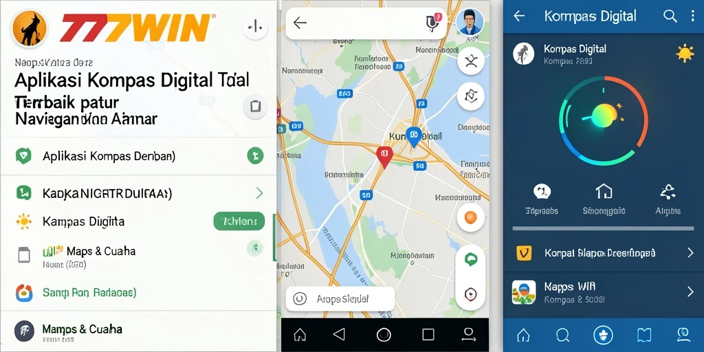 Antarmuka 777WIN menampilkan kompas digital yang akurat dan peta interaktif.