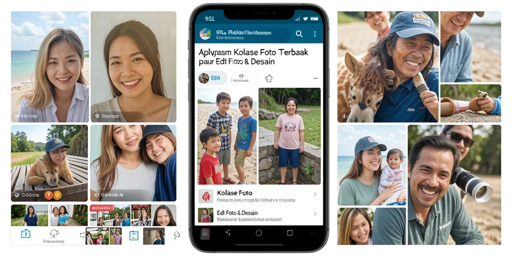 Tampilan antarmuka aplikasi 9SL untuk kolase foto yang menarik.