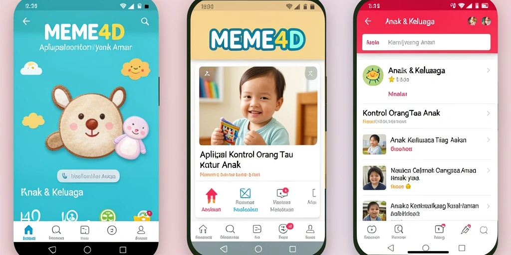 Tampilan utama antarmuka aplikasi MEME4D untuk kontrol orang tua.