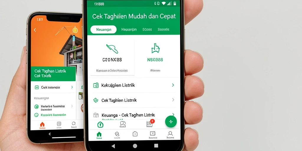 Tampilan antarmuka NX888 untuk cek tagihan listrik.