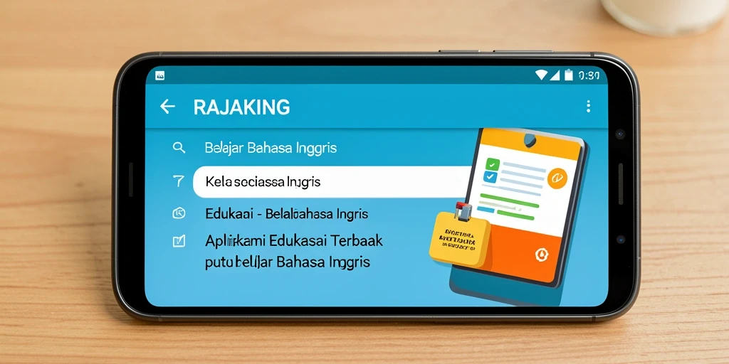 Antarmuka RAJAKING yang intuitif untuk belajar Bahasa Inggris.