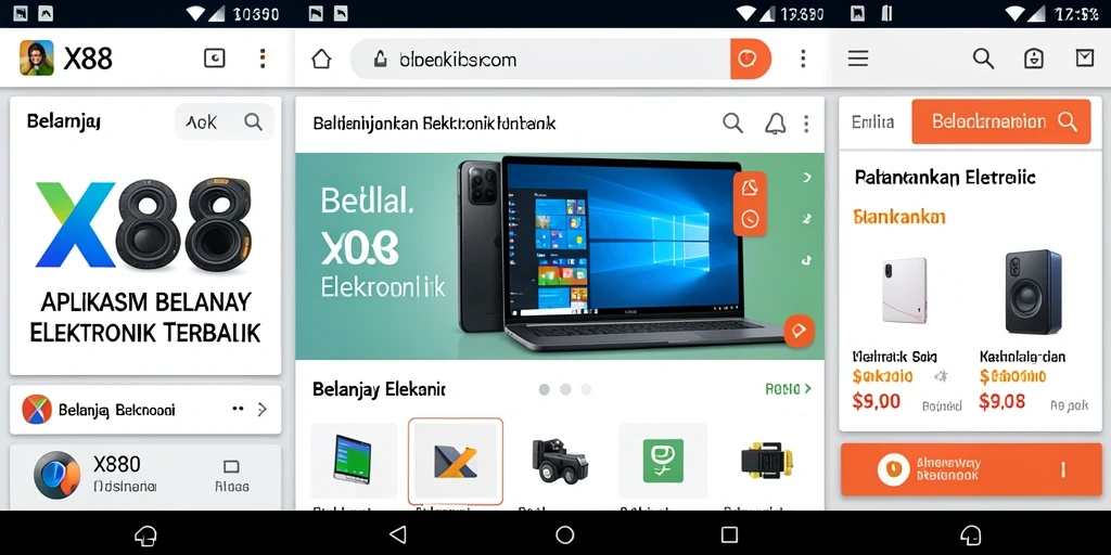 Antarmuka aplikasi X88 yang intuitif dan mudah digunakan.