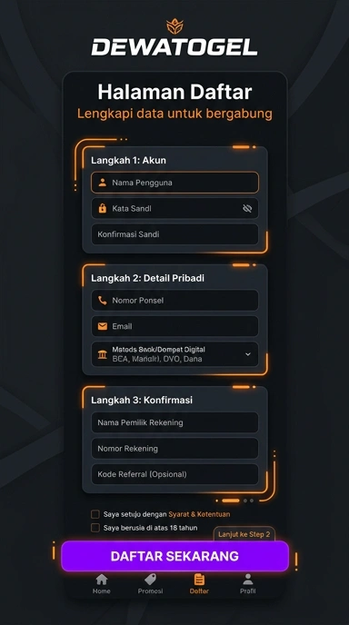 Panduan Registrasi Akun Baru Dewatogel dengan Mudah