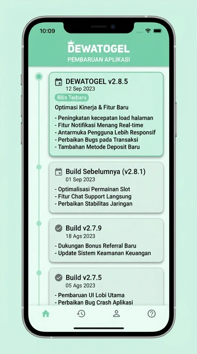 Riwayat Versi Aplikasi Dewatogel untuk Pengguna Android